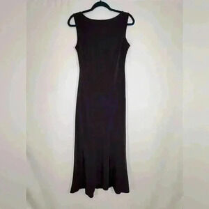 Vintage Jones New York Evening Vegan Silk Satin Y2K Midi Dress Eggplant Size 10P